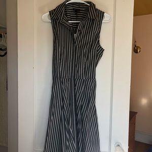 who what wear striped sleeveless dress